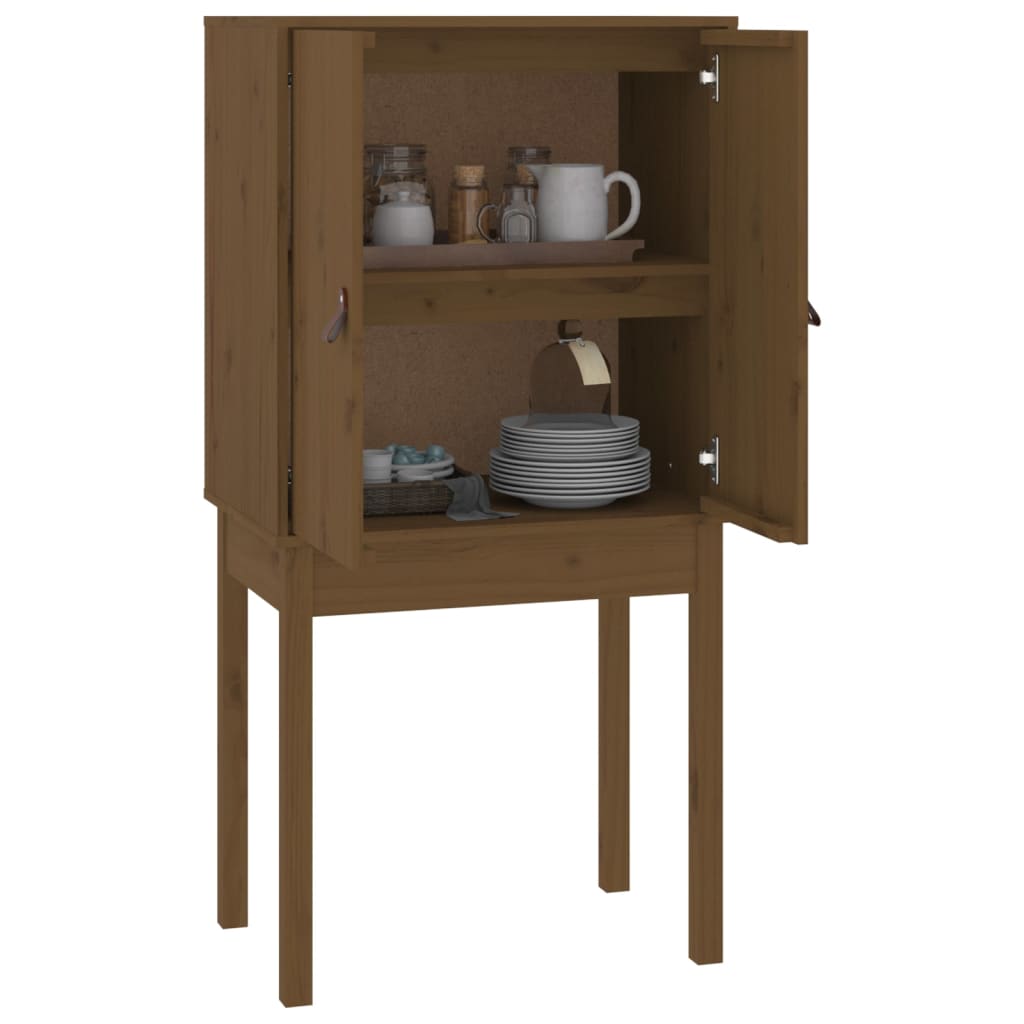Skříň Highboard Medově Hnědá 60X40X120 Cm Masivní Borovice