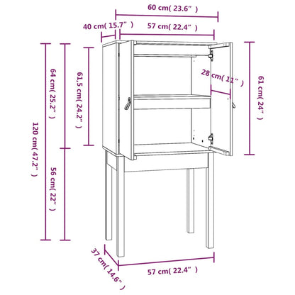 Skříň Highboard Medově Hnědá 60X40X120 Cm Masivní Borovice