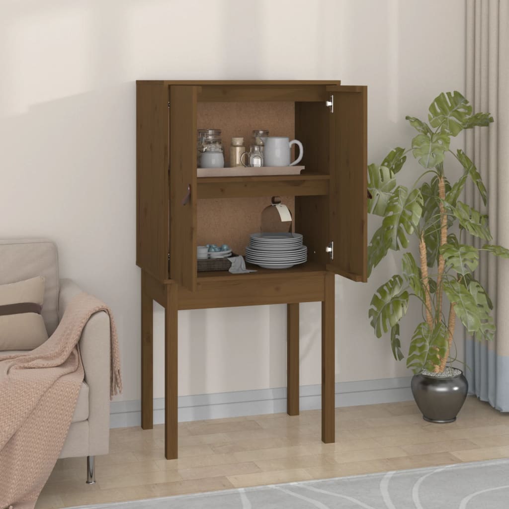 Skříň Highboard Medově Hnědá 60X40X120 Cm Masivní Borovice
