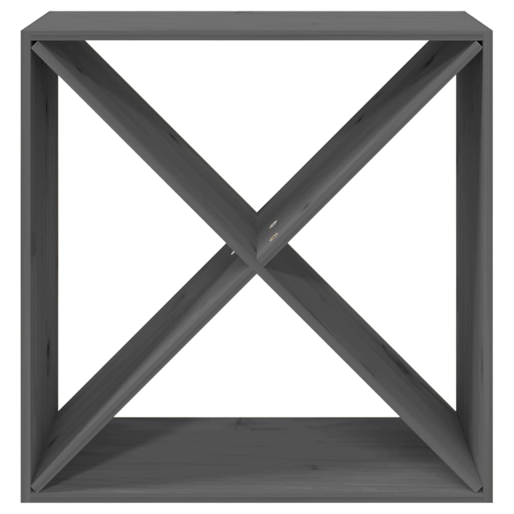 Skříňka Na Víno Šedá Masivní Borovice Šedá