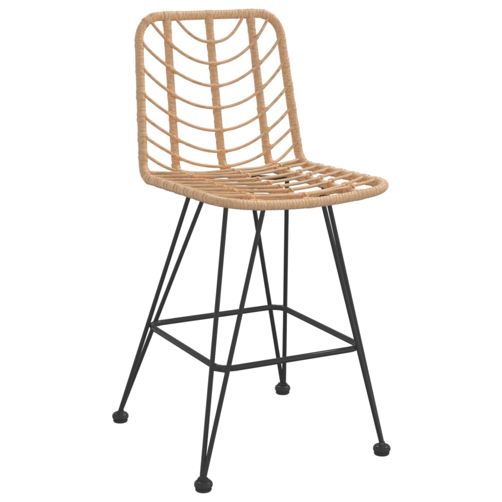 Barové Stoličky 2 Ks 45 X 56 X 103,5 Cm Pe Ratan A Ocel