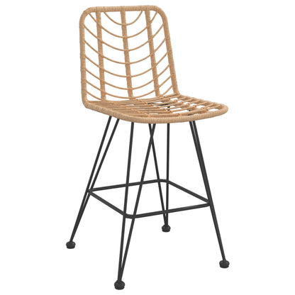Barové Stoličky 2 Ks 45 X 56 X 103,5 Cm Pe Ratan A Ocel