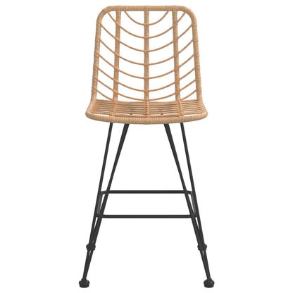 Barové Stoličky 2 Ks 45 X 56 X 103,5 Cm Pe Ratan A Ocel