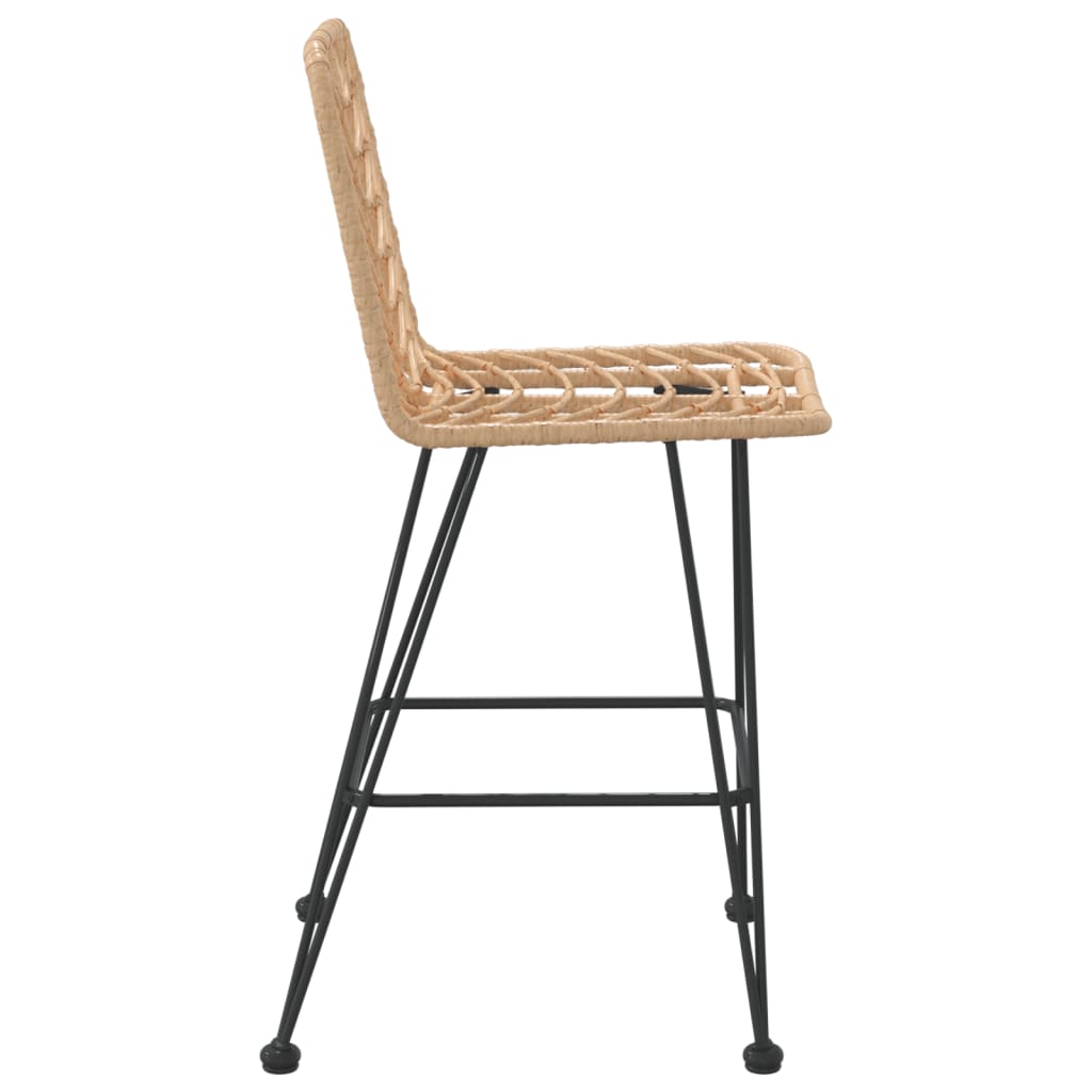 Barové Stoličky 2 Ks 45 X 56 X 103,5 Cm Pe Ratan A Ocel