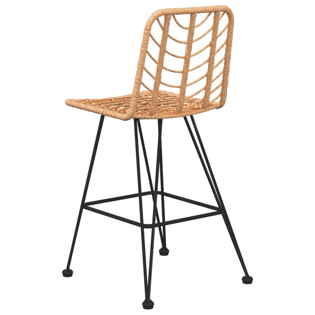 Barové Stoličky 2 Ks 45 X 56 X 103,5 Cm Pe Ratan A Ocel
