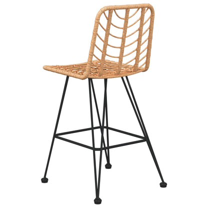 Barové Stoličky 2 Ks 45 X 56 X 103,5 Cm Pe Ratan A Ocel