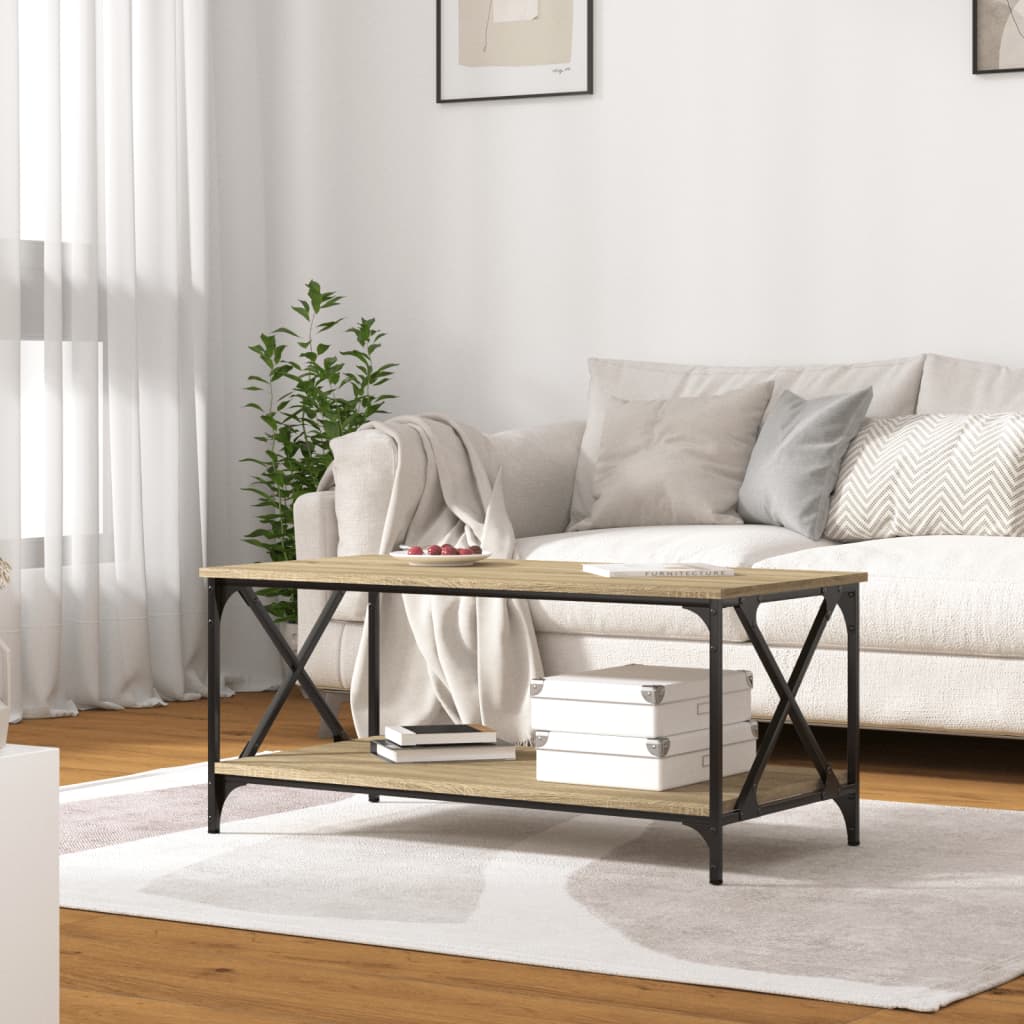 Konferenční Stolek 100X50X45 Cm Kompozit A Železo Dub Sonoma
