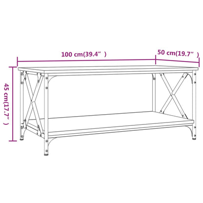 Konferenční Stolek 100X50X45 Cm Kompozit A Železo Dub Sonoma