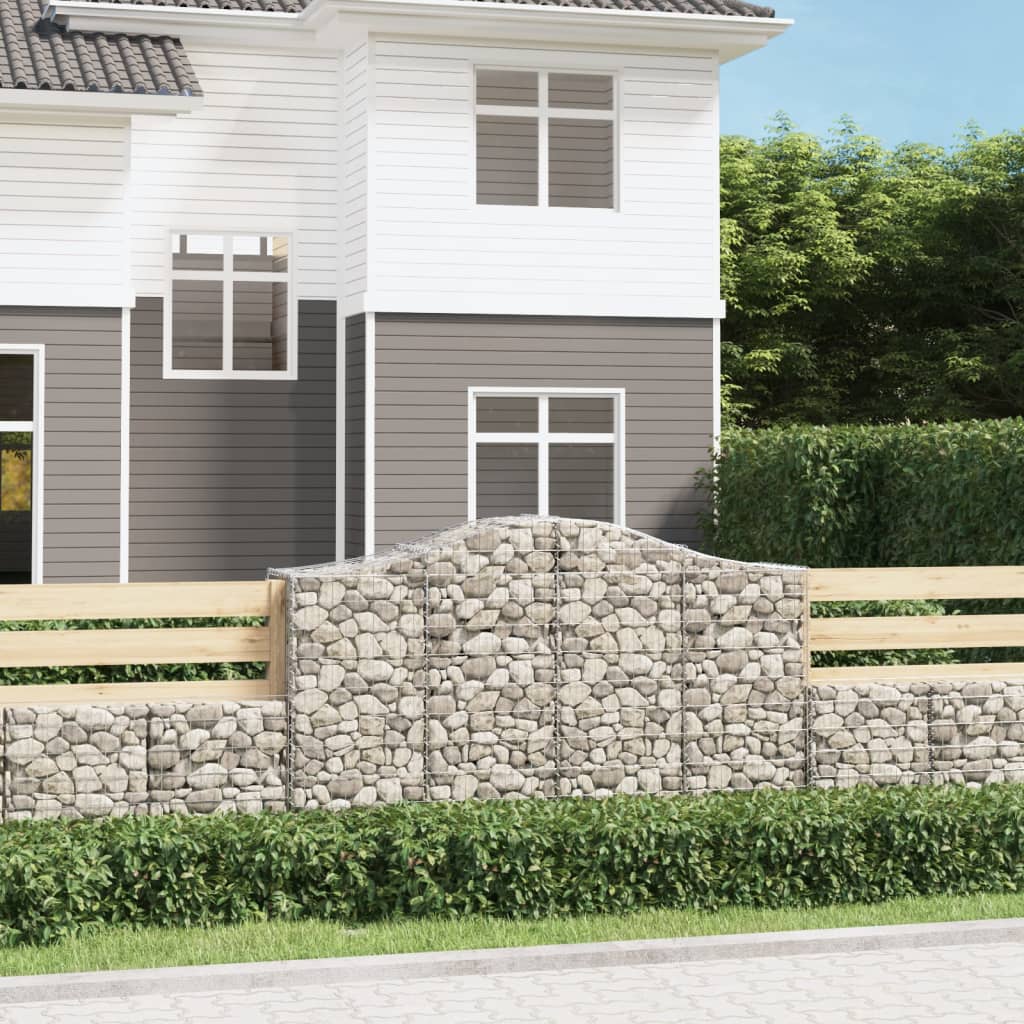 Klenuté Gabionové Koše 5 Ks Pozinkované Železo