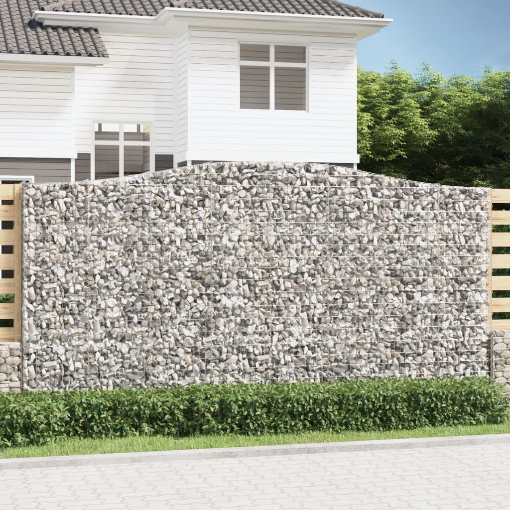 Klenuté Gabionové Koše 6 Ks 200X30X140/160Cm Pozinkované Železo
