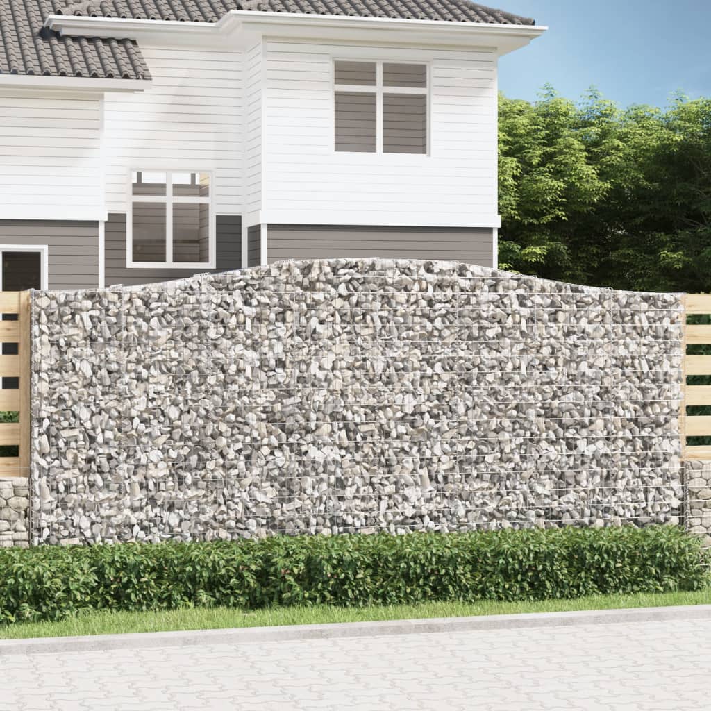 Klenuté Gabionové Koše 6 Ks 200X30X140/160Cm Pozinkované Železo