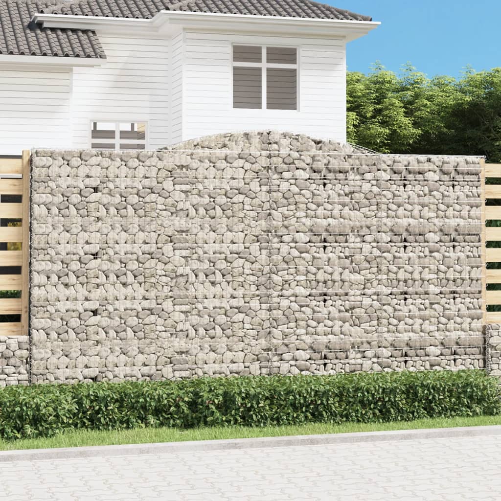 Klenuté Gabionové Koše 4 Ks Pozinkované Železo