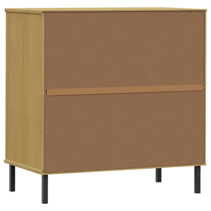 Příborník Se 3 Zásuvkami Hnědý 77X40X79,5 Cm Masivní Dřevo Oslo