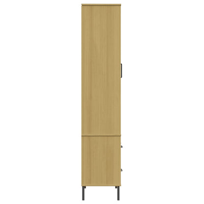 Knihovna S Kovovými Nohami Hnědá 85X35X172,5 Cm Masiv Oslo