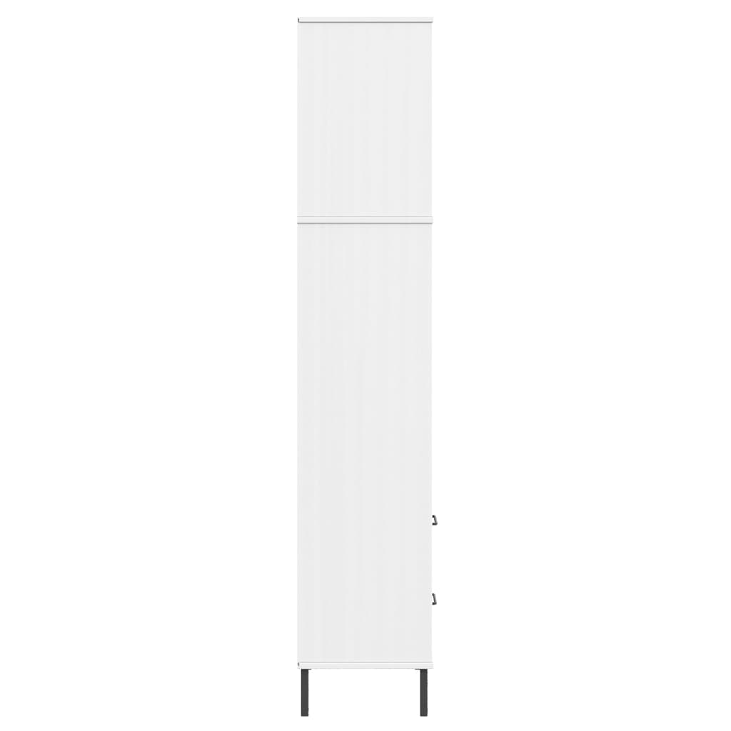 Knihovna Se 2 Zásuvkami Bílá 60X35X180 Cm Masivní Dřevo Oslo
