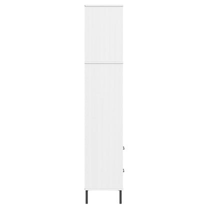 Knihovna Se 2 Zásuvkami Bílá 60X35X180 Cm Masivní Dřevo Oslo