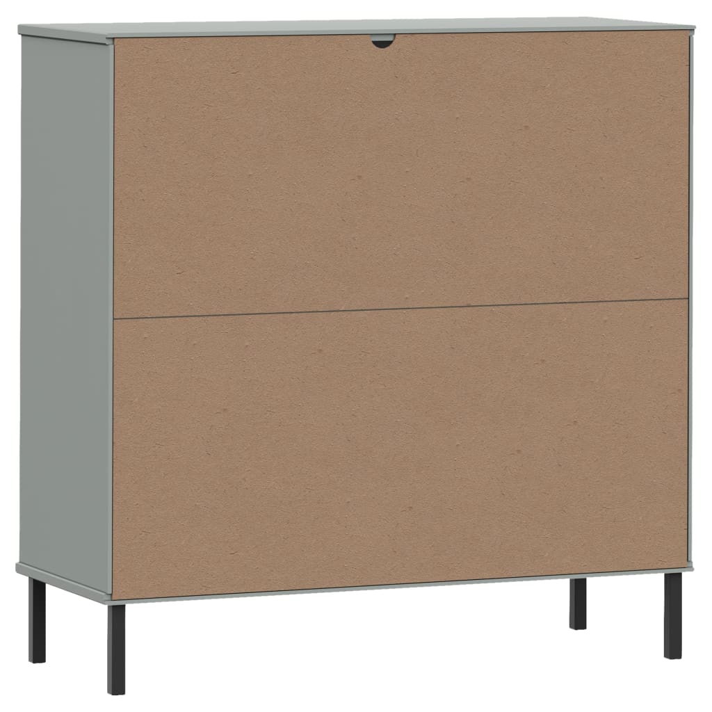 Knihovna S Kovovými Nohami Šedá 90 X 35 X 90,5 Cm Masiv Oslo