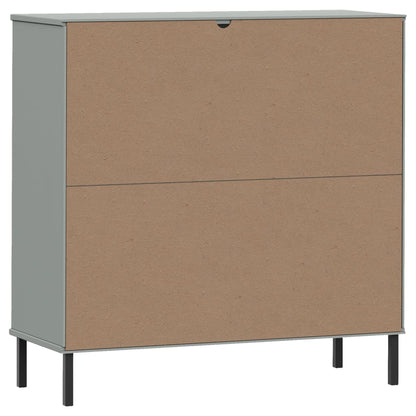 Knihovna S Kovovými Nohami Šedá 90 X 35 X 90,5 Cm Masiv Oslo