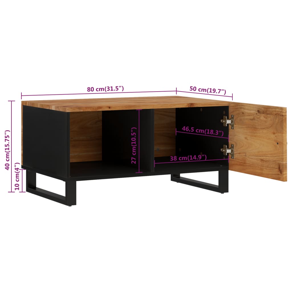 Konferenční Stolek 80 X 50 X 40 Cm Masivní Akácie A Kompozit