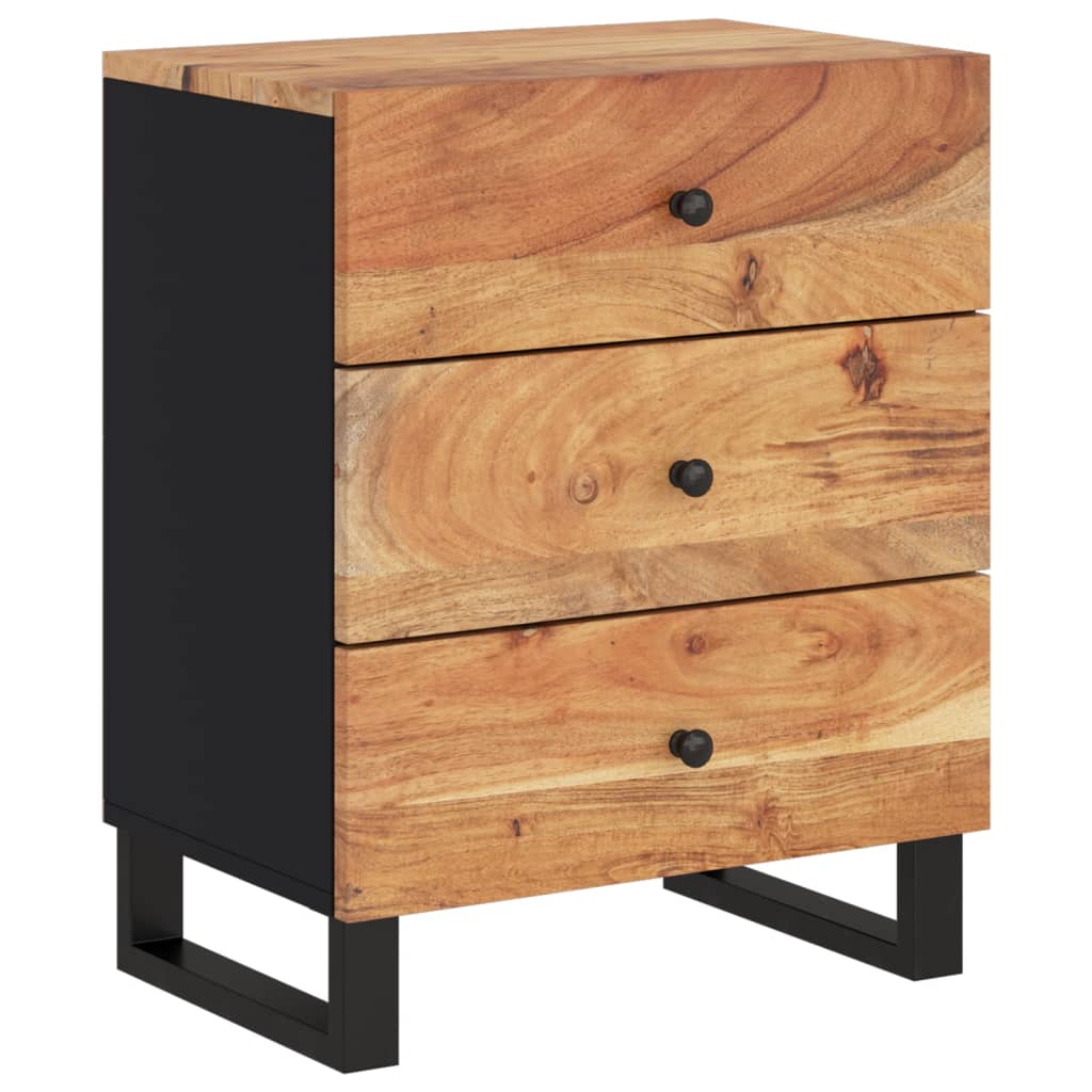 Noční Stolek 50X33X62 Cm Masivní Akácie A Kompozitní Dřevo