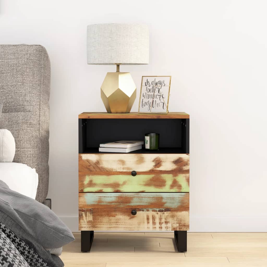 Noční Stolek 50X33X62 Cm Masivní Recyklované A Kompozitní Dřevo