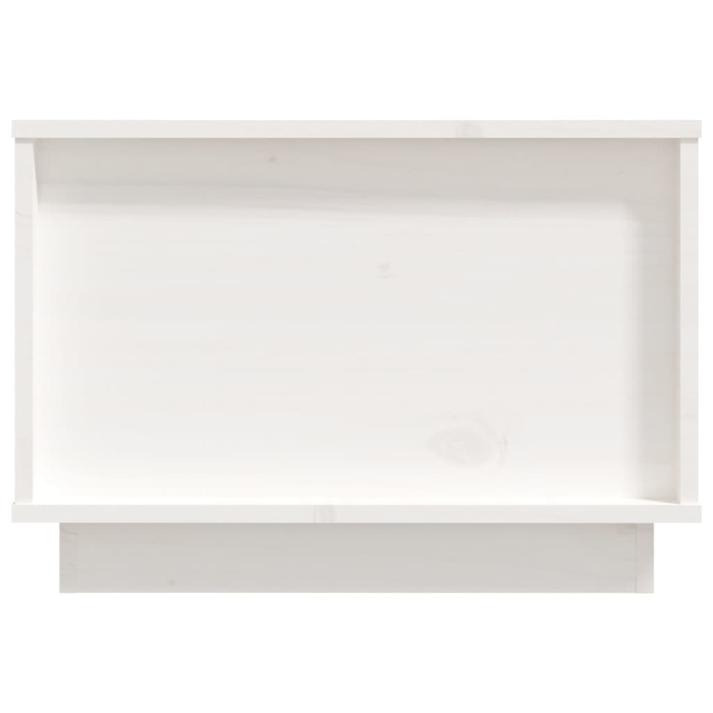 Konferenční Stolek Bílý 60 X 50 X 35 Cm Masivní Borové Dřevo