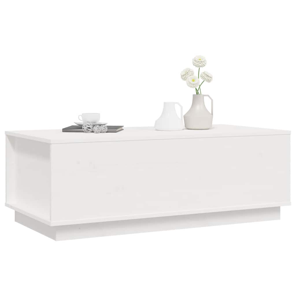 Konferenční Stolek Bílý 100X50X35 Cm Masivní Borové Dřevo