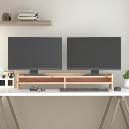 Stojan Na Monitor Bílý 100 X 24 X 16 Cm Masivní Borové Dřevo
