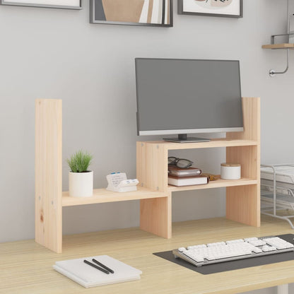 Stojan Na Monitor Černý (39–72) X 17 X 43 Cm Masivní Borovice