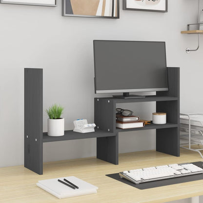 Stojan Na Monitor Černý (39–72) X 17 X 43 Cm Masivní Borovice