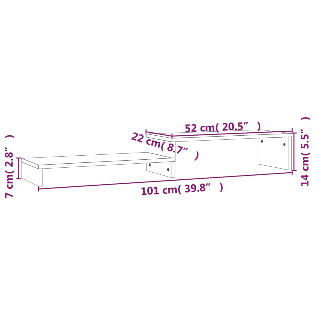 Stojan Na Monitor (52–101) X 22 X 14 Cm Masivní Borovice