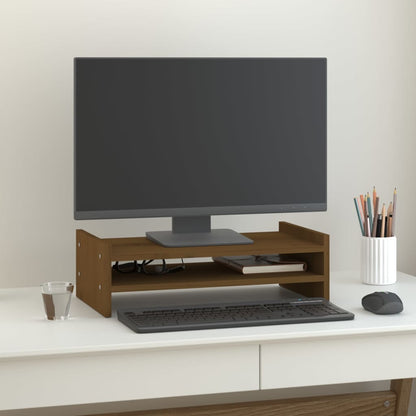 Stojan Na Monitor Bílý Masivní Borové Dřevo