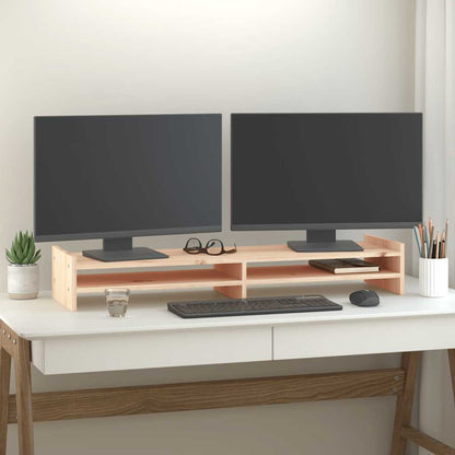 Stojan Na Monitor Bílý Masivní Borové Dřevo