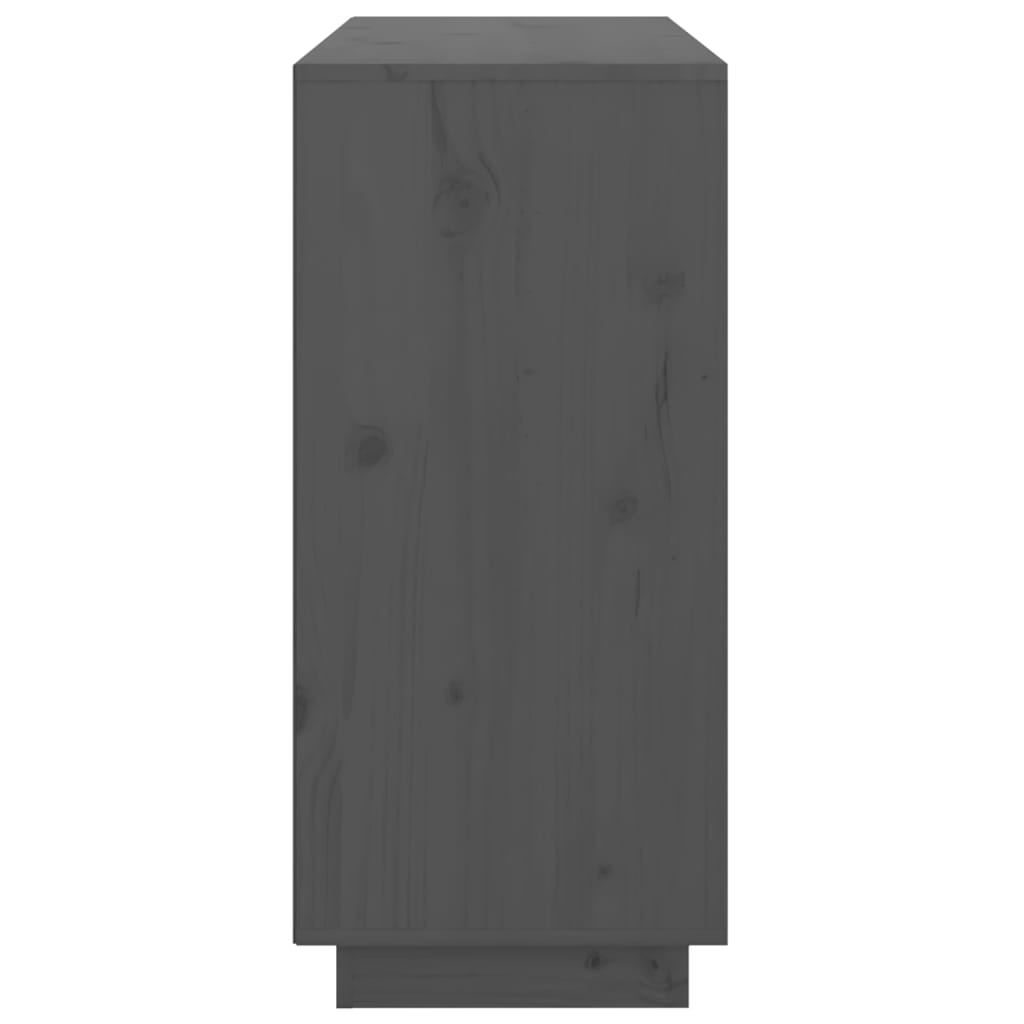 Příborník Šedý 111X34X75 Cm Masivní Borové Dřevo