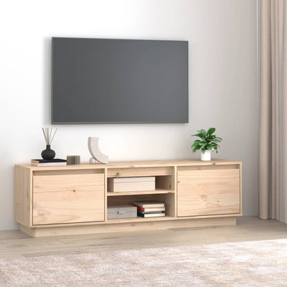 Tv Skříňka Šedá 140 X 35 X 40 Cm Masivní Borové Dřevo