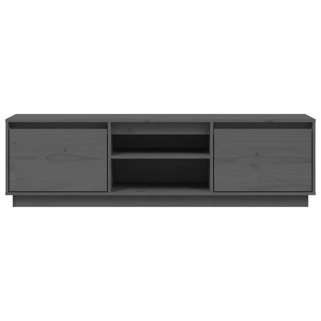 Tv Skříňka Šedá 140 X 35 X 40 Cm Masivní Borové Dřevo