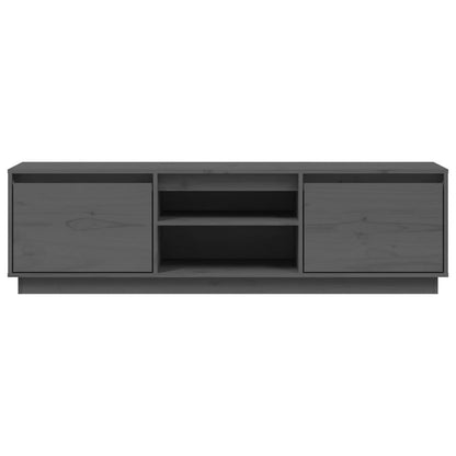 Tv Skříňka Šedá 140 X 35 X 40 Cm Masivní Borové Dřevo
