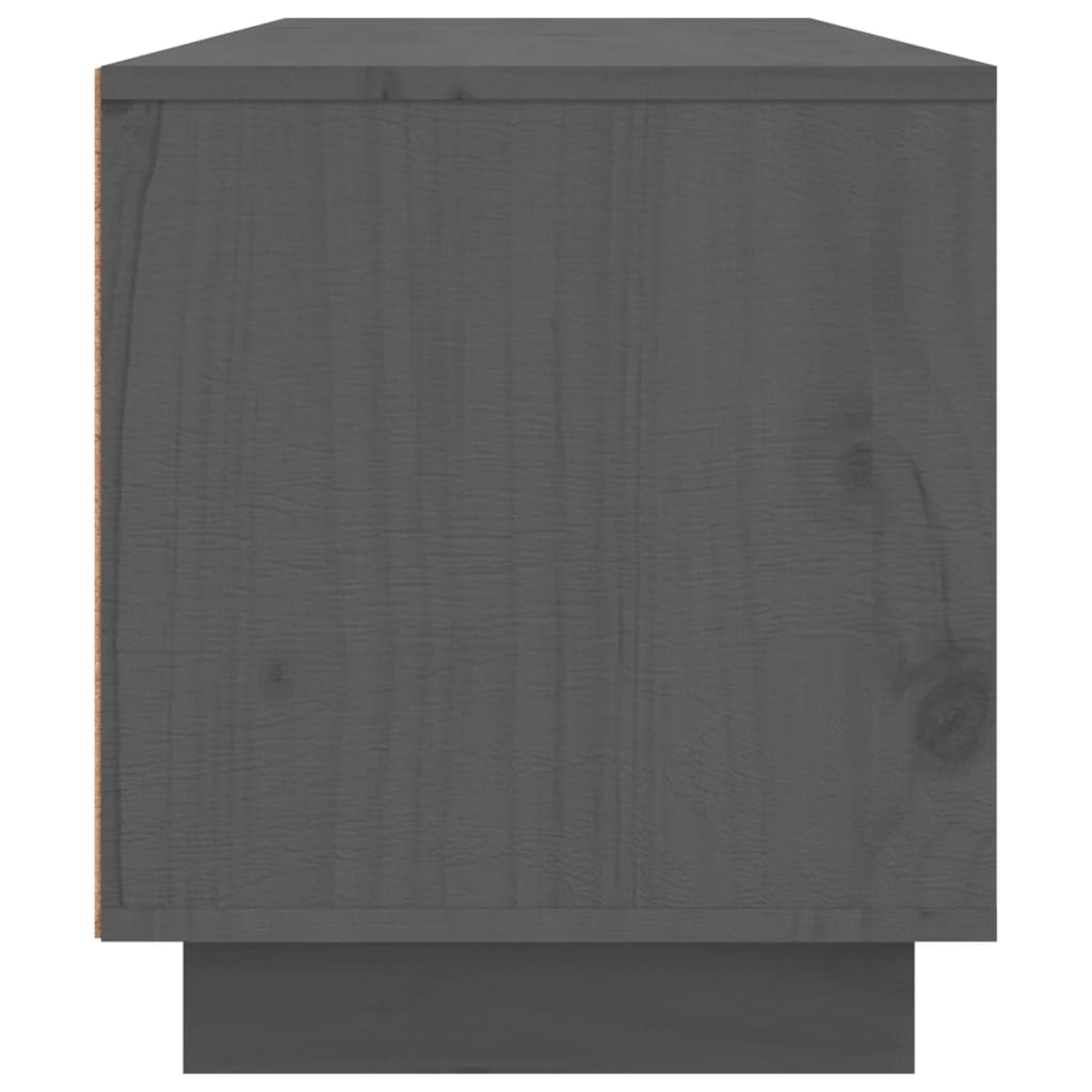 Tv Skříňka Šedá 140 X 35 X 40 Cm Masivní Borové Dřevo