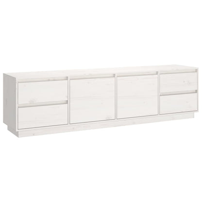 Tv Skříňka Bílá 176X37X47,5 Cm Masivní Borové Dřevo