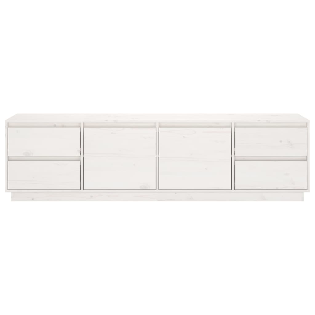 Tv Skříňka Bílá 176X37X47,5 Cm Masivní Borové Dřevo