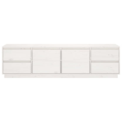 Tv Skříňka Bílá 176X37X47,5 Cm Masivní Borové Dřevo