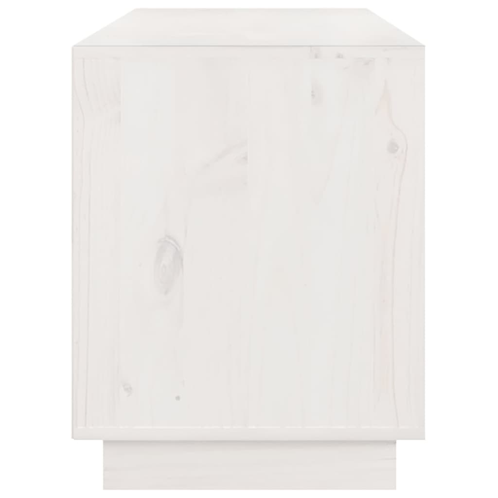 Tv Skříňka Bílá 176X37X47,5 Cm Masivní Borové Dřevo