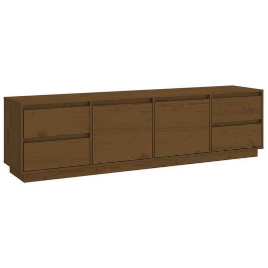 Tv Skříňka Medově Hnědá 176X37X47,5 Cm Masivní Borové Dřevo