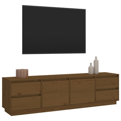 Tv Skříňka Medově Hnědá 176X37X47,5 Cm Masivní Borové Dřevo
