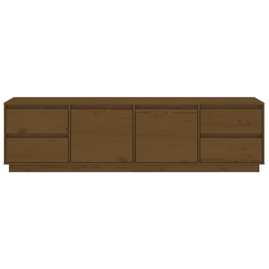 Tv Skříňka Medově Hnědá 176X37X47,5 Cm Masivní Borové Dřevo