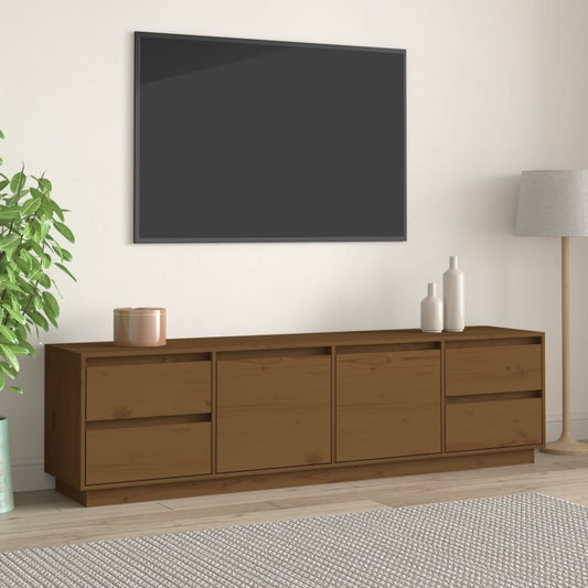 Tv Skříňka Medově Hnědá 176X37X47,5 Cm Masivní Borové Dřevo
