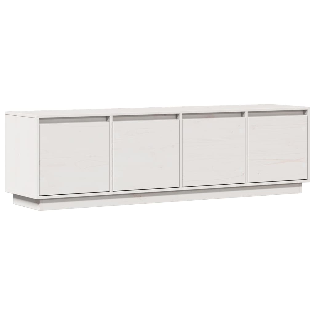 Tv Skříňka Bílá 156 X 37 X 45 Cm Masivní Borové Dřevo