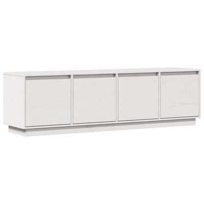Tv Skříňka Bílá 156 X 37 X 45 Cm Masivní Borové Dřevo