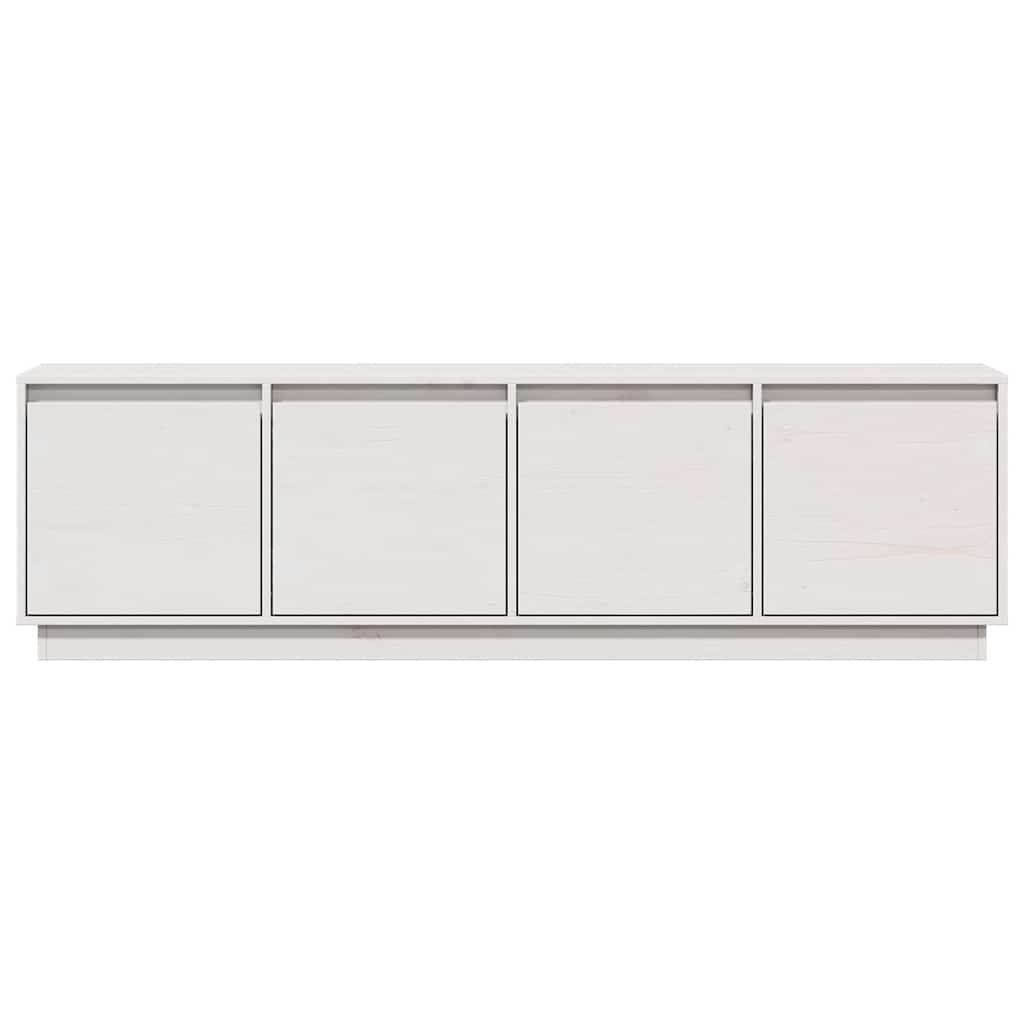 Tv Skříňka Bílá 156 X 37 X 45 Cm Masivní Borové Dřevo