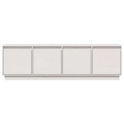 Tv Skříňka Bílá 156 X 37 X 45 Cm Masivní Borové Dřevo
